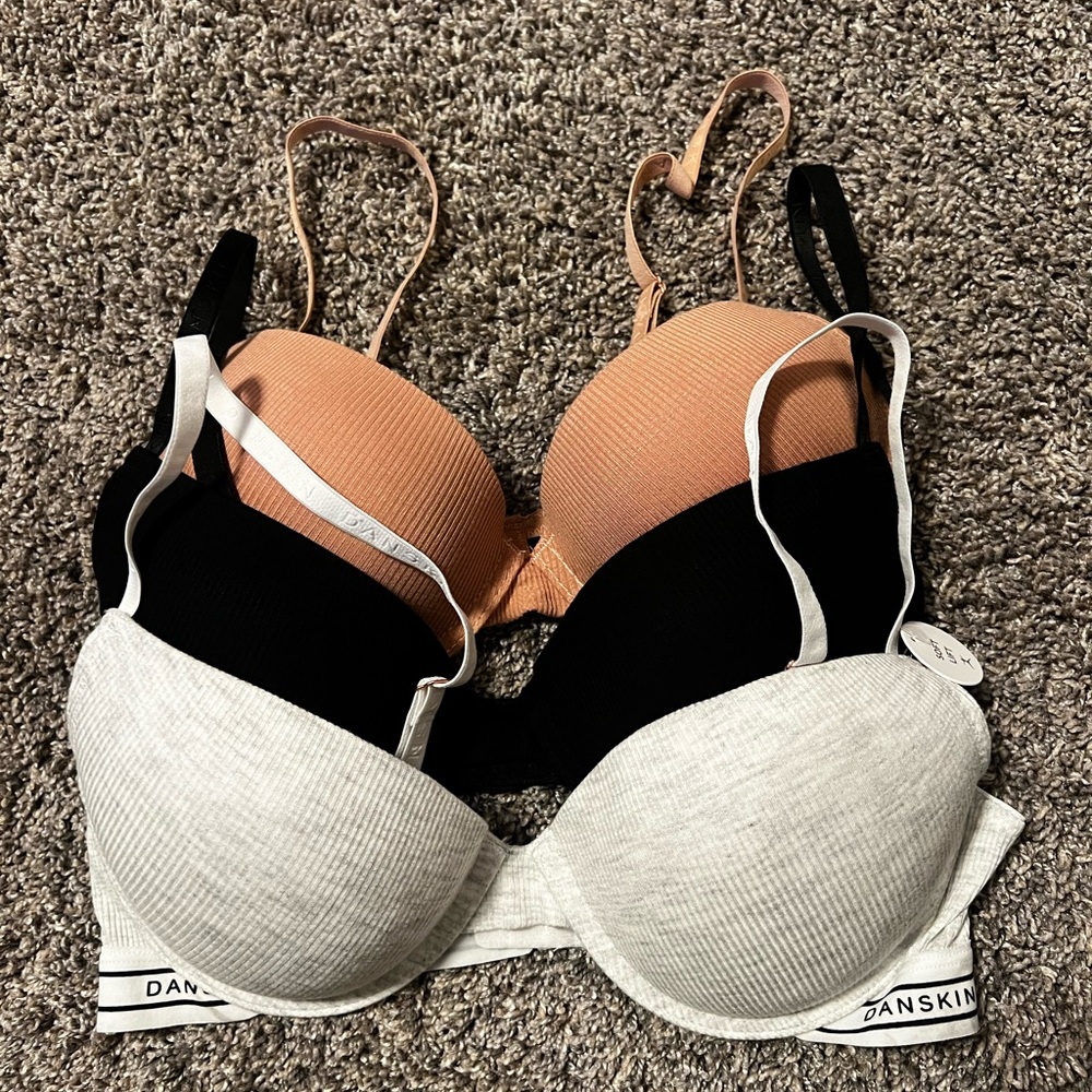Danskin Women's Intimates Bra Set - Black, White, Tan